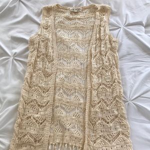 Cream Crochet Vest